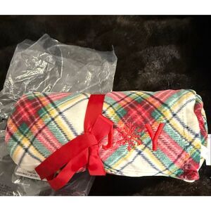 New  Talbots tartan fleece blanket in original wrapping. Beautiful holiday gift